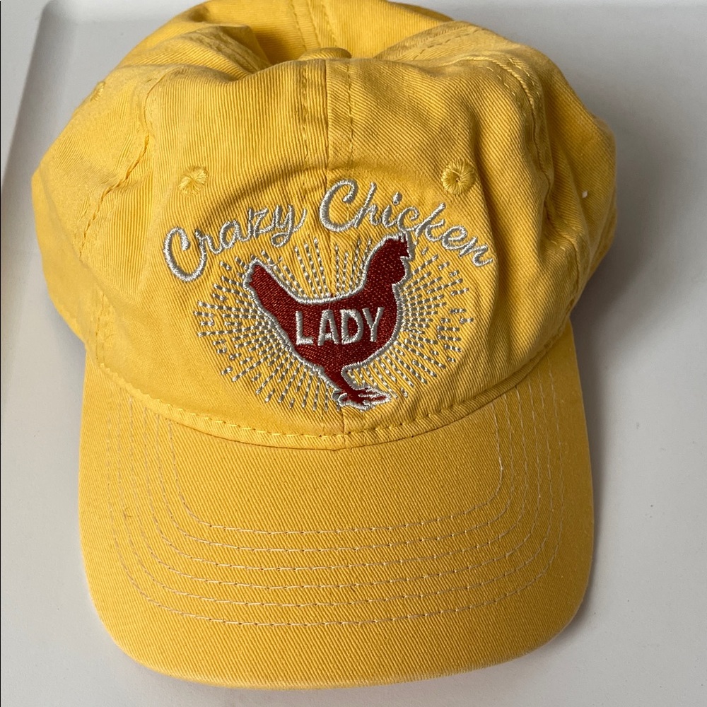 Crazy Chicken Lady Yellow Baseball Cap Farmcore